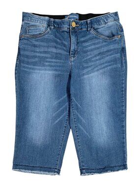 Democracy Absolution Blue Denim Fray Hem Capri Skimmer Jeans Stretch B835X0BG